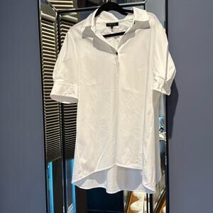 Lafayette 148 White Tunic Blouse Large